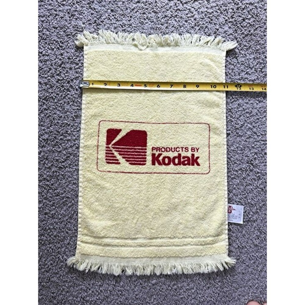 Kodak Advertising Towel 1985 Vintage Yellow & Red Kodak Products Design